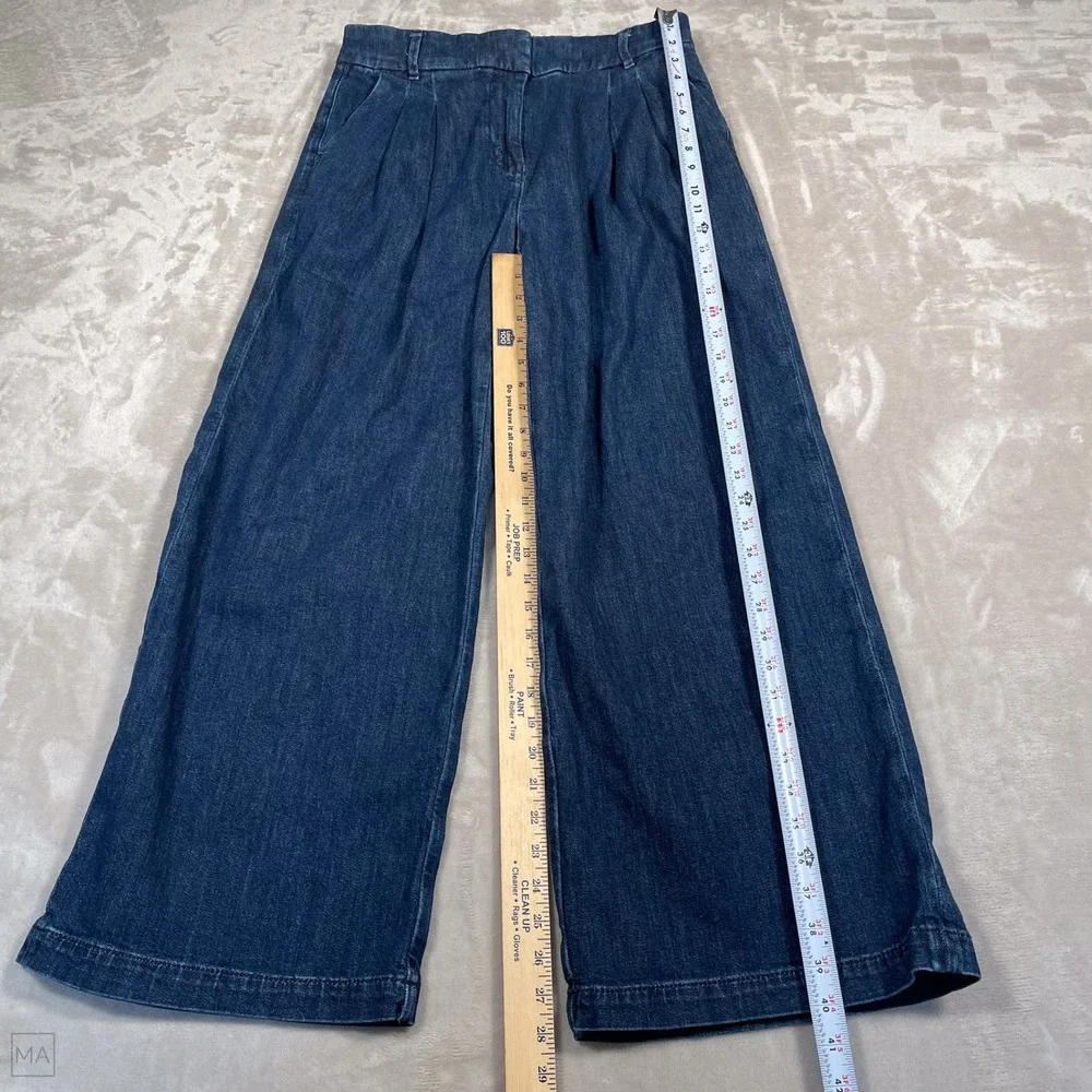 American Eagle Women's Jeans Trouser Denim Casual Front Pleat Relaxed 6 Blue - Picture 5 of 7
